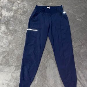 Navy Jogger Scrub Pants with Reflective Details